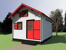 Přízemní rekreační chata Semily s galerií (3,75 x 4,75 m)