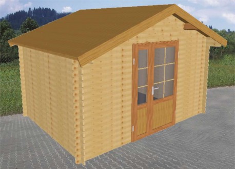 Zahradní domek TYP 160 - Rozměry: 395 x 295 cm, Tloušťka stěny: Tloušťka stěny 40 mm, Montáž: Bez montáže, Podlaha: Bez podlahy, Montáž podlahy: S montáží podlahy