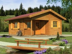 Přízemní rekreační chata Plzeň (6,9 x 5,75 m)
